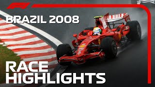 Lewis Hamilton Wins First World Title | 2008 Brazilian Grand Prix | Race Highlights