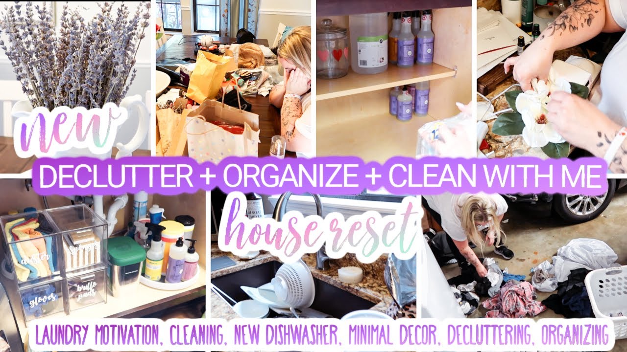 NEW DECLUTTER + ORGANIZE + CLEAN WITH ME | HOUSE RESET | PLUS LAUNDRY ...