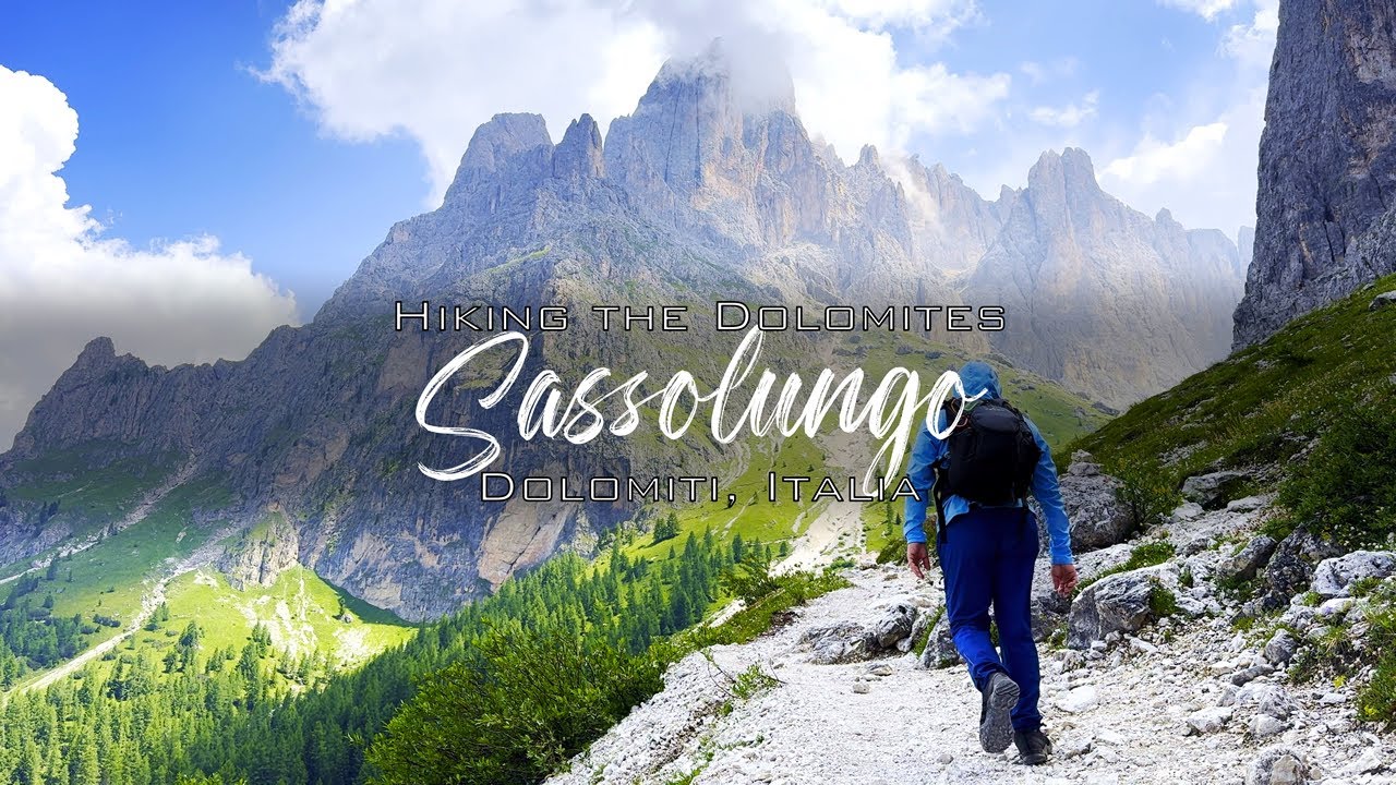Sassolungo Loop, Dolomiti - Solo Day Hike with Waterfalls in the Dolomites, Italy - 4K