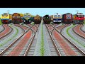 8 Trains Run At BumpyFunny RailroadTracks -Trains Crossing" Indian Train Simulator 2021
