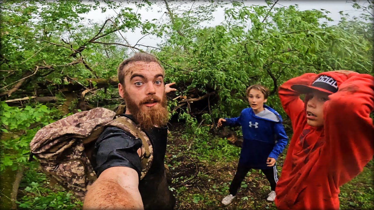 Surviving a Tornado in a Bushcraft Shelter