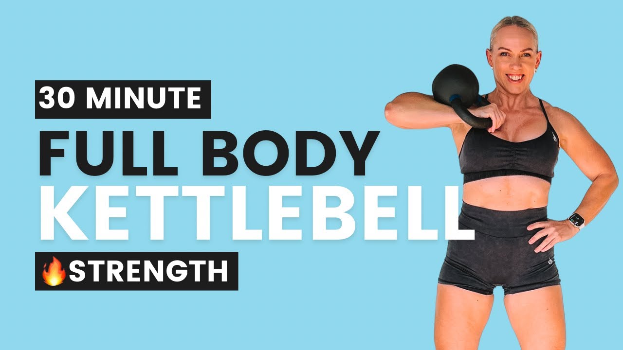 30 Min Full Body Kettlebell Workout for Fat Loss & Toning  At Home
