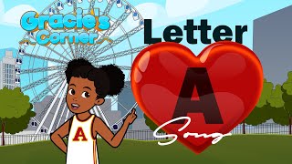 letter a song letter recognition and phonics with gracies corner nursery rhymes kids songs