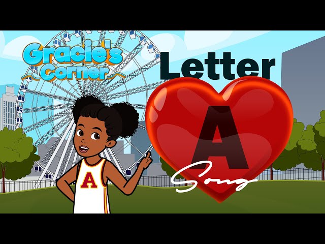 Letter A Song | Letter Recognition and Phonics with Gracie’s Corner | Nursery Rhymes + Kids Songs class=