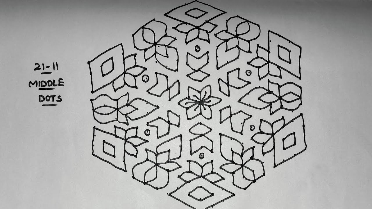 21*11 Chukkala muggulu🥰#ytshorts #trending #viral #millionviews #rangoli #festivalart #easyrangoli 