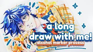 A Long DRAW WITH ME! Alcohol Marker Process💫