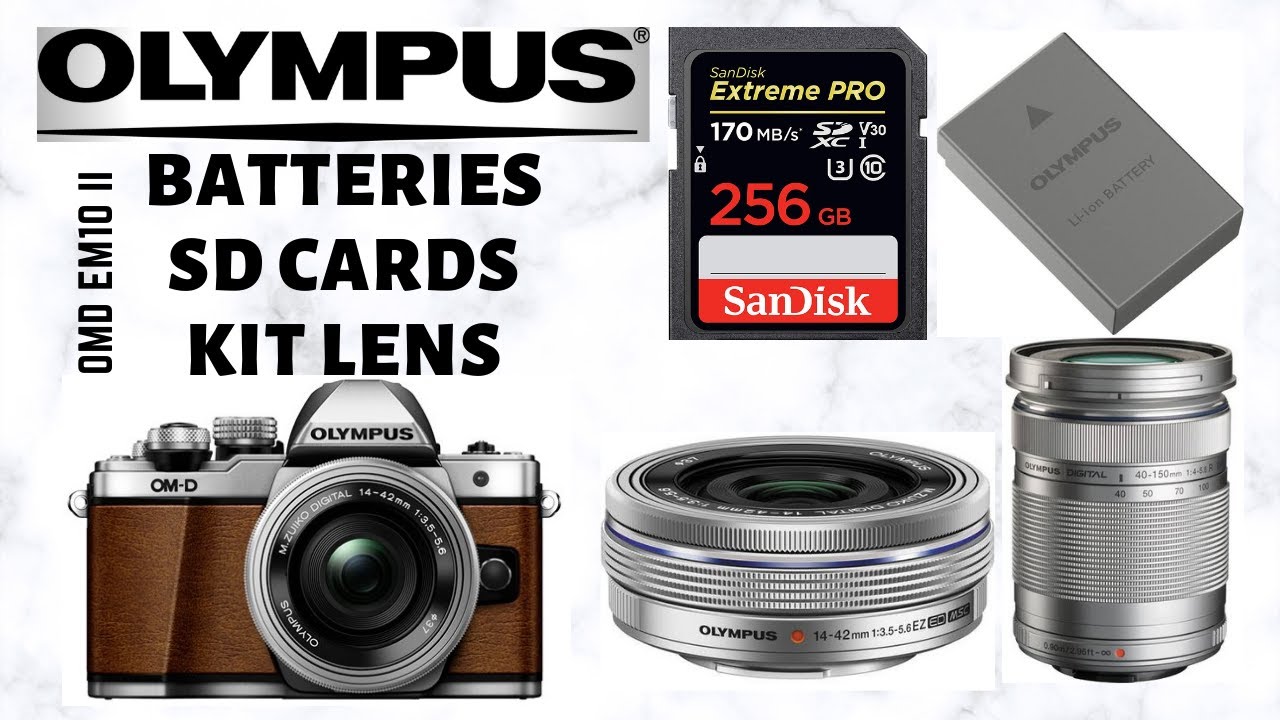 Olympus EM10 II Batteries SD Cards Setup Attaching Lenses