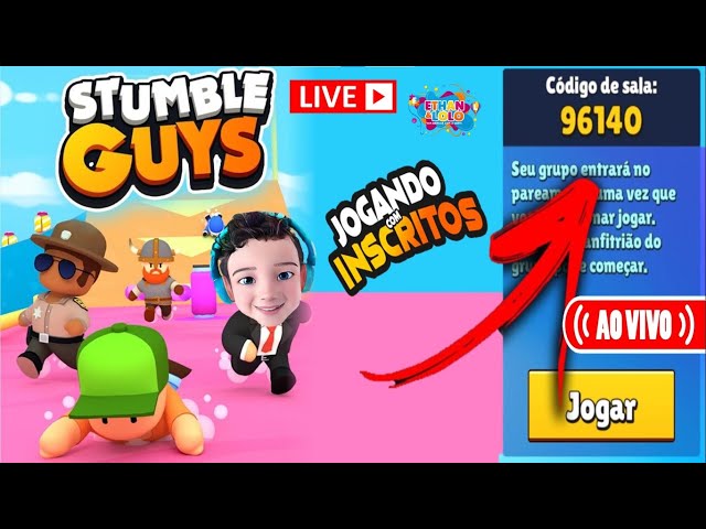 LIVE DE STUMBLE GUYS AO VIVO PEGANDO WAVE NO BLOCK DASH INFINITO COM  INSCRITOS 