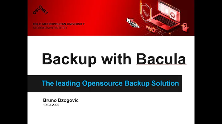 Backup and Restore (Part 2) - Installing and Configuring Bacula