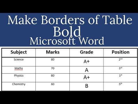 table border style  2022 Update  How to make Table Borders Bold in Microsoft Word 2013, how to increase the table border thickness