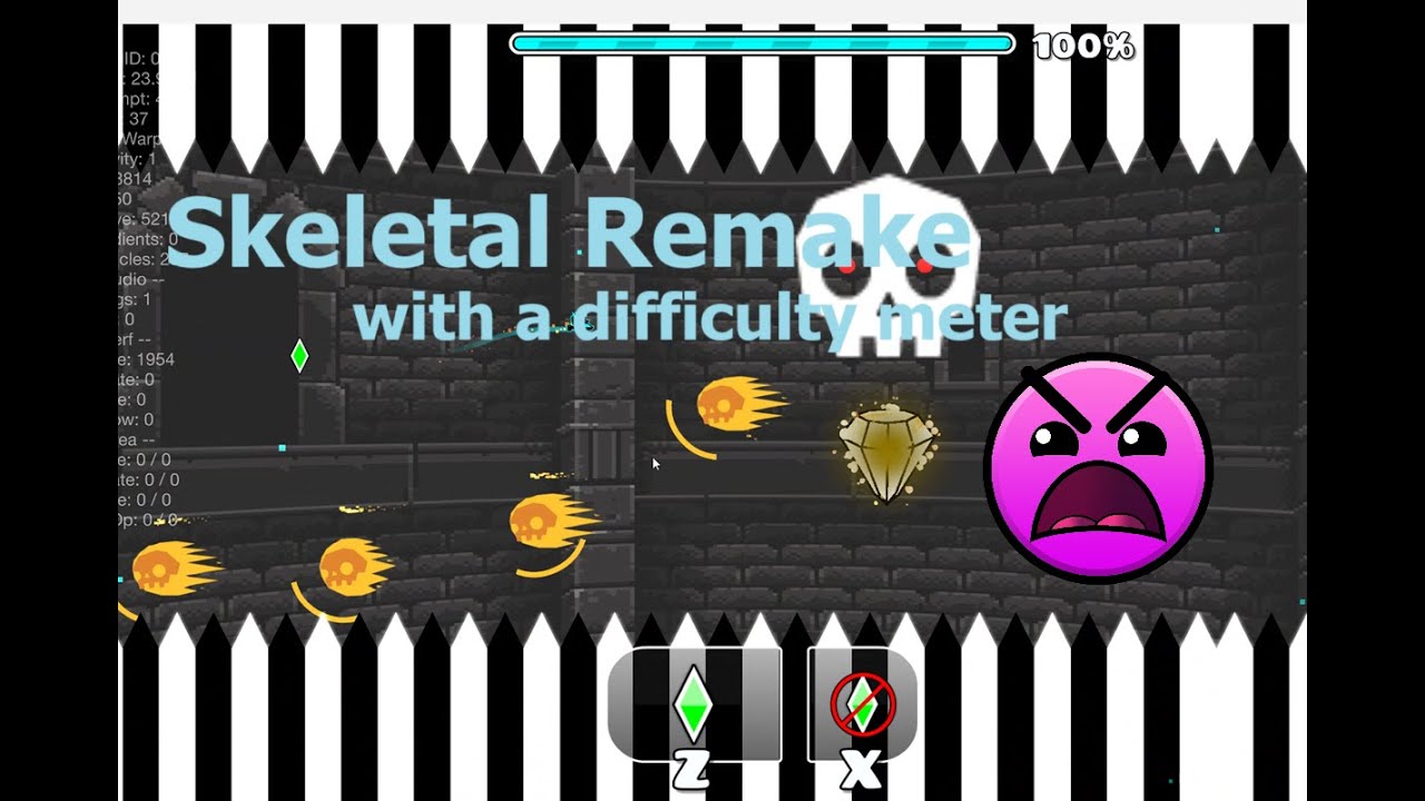 Skeletal Remake [by me] with a difficulty meter || Geometry Dash 2.2 ...