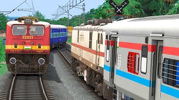 TWO TRAIN CROSSING IN SAME TRACK | BUMPY RAILROAD | RAILWORKS | INDIAN TRAIN SIMULATOR GAMEPLAY