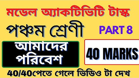 class 5 amader poribesh model activity combined part 8/আমাদের পরিবেশ /40 নম্বরের