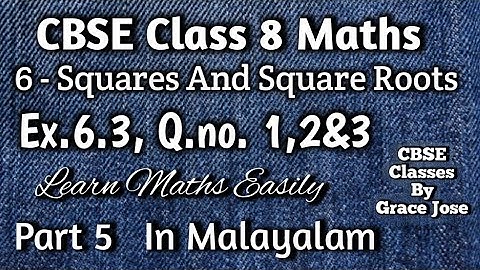 Exercise 6.3,Q.no.1,2&3 CBSE Class 8 Maths Chapter 6 In Malayalam/CBSE Classes By Grace Jose