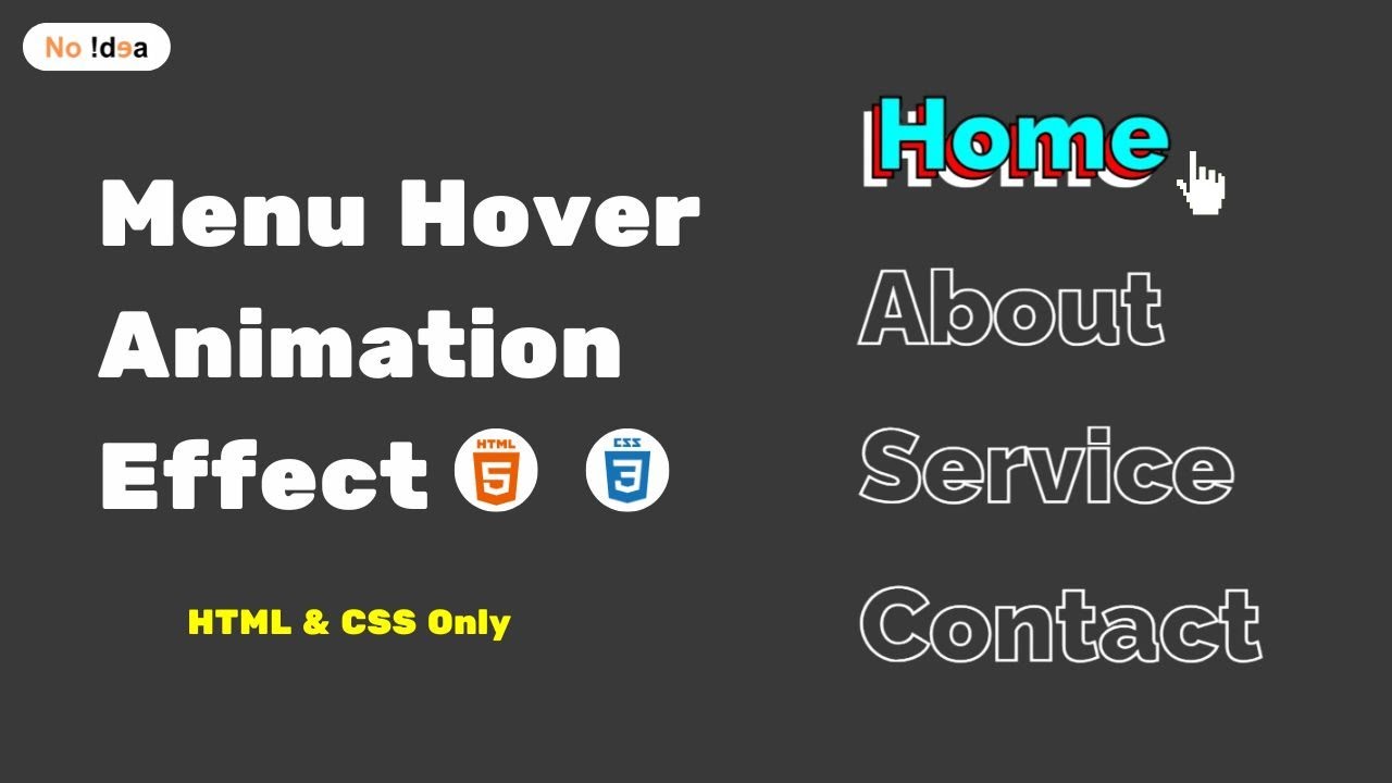 HTML CSS hover effect - Menu hover effects css | HTML CSS menu bar ...