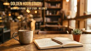 Golden Hour Study | Warm Lofi Piano Focus Music | Deep Study Beats (No Lyrics)