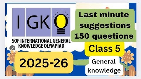 #favfive | SOF IGKO Class 5 2025-2026 last minute suggestion | #igko | #olympiadpreparation |#class5