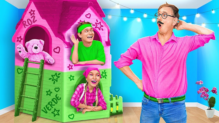 AM CONSTRUIT O CĂSUȚĂ ROZ CU VERDE || Camere secrete DIY! Trucuri de parenting, marca 123 GO! FOOD