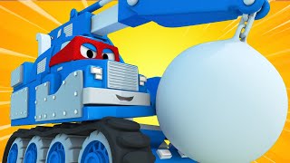 videos de caminhões para crianças - O guindaste de demolição  - Carl o Super Caminhão