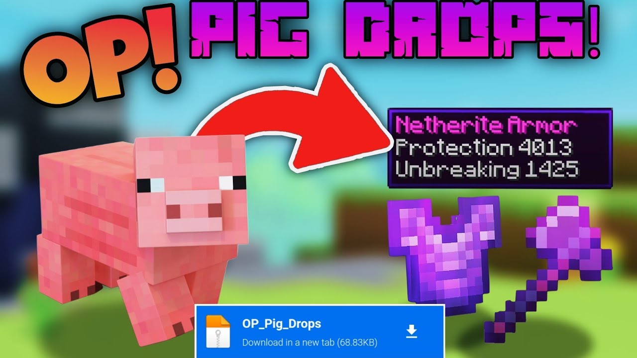 Minecraft But Pig Drops OP Items mod download 1.19+ 😯😯 