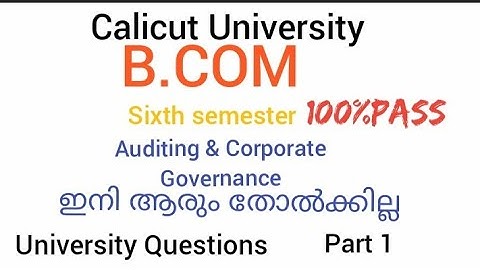Auditing & Corporate Governance University Questions