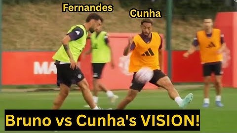 Moment Matheus Cunha Challenges Bruno Fernandes in Crazy Duels during Man Utd training Day 3