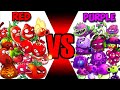 Team RED vs PURPLE - Who Will Win? - PvZ 2 Team Plant Vs Team Plant