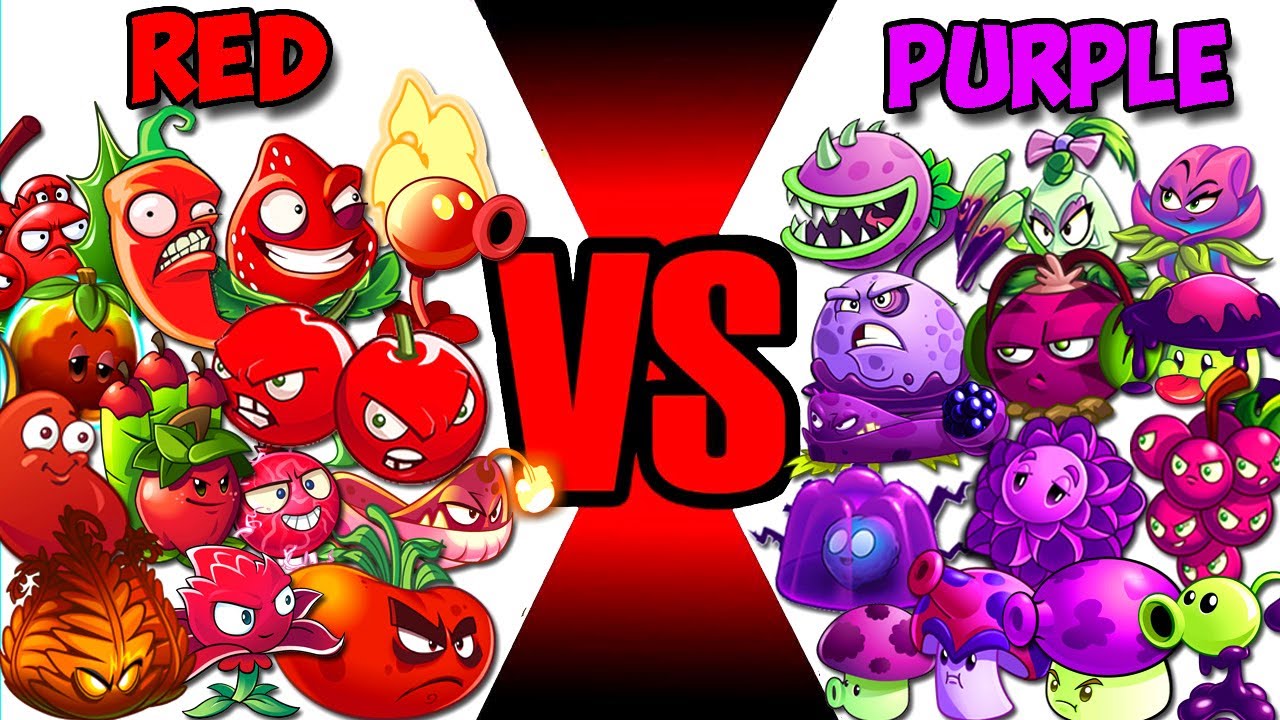 p vs z 2  Update New  Team RED vs PURPLE - Who Will Win? - PvZ 2 Team Plant Vs Team Plant