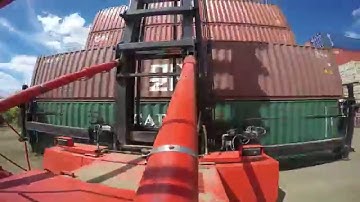 Time Lapse Inside A Shipping Container Yard - Machine POV