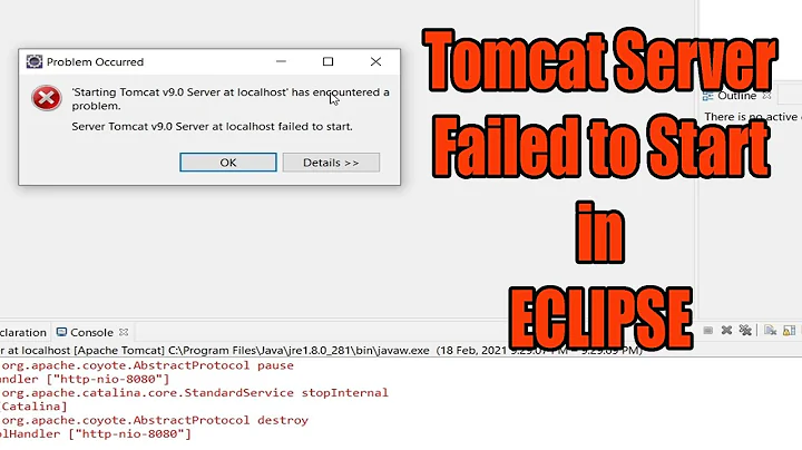 Starting Tomcat Server al localhost has encountered a problem in ECLIPSE