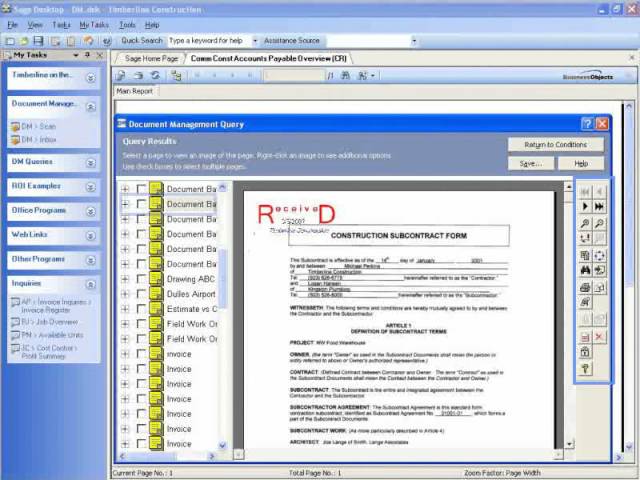 Sage Timberline: Demo 12 Document Management, Pervasive (Legacy)