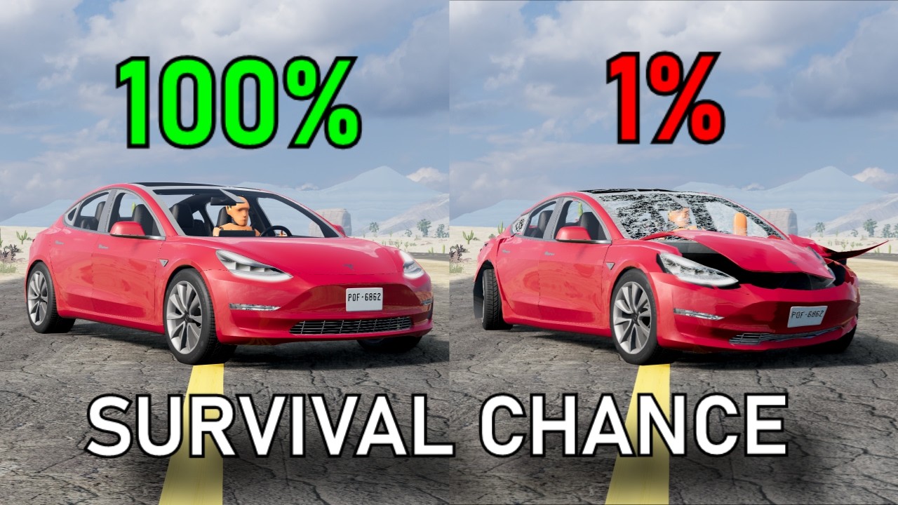 Realistic Survival Chance Crashes #88 (With Dummies) | BeamNG.drive