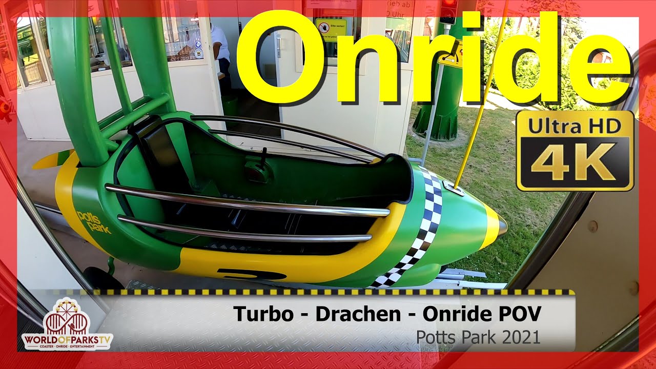 Turbo-Drachen (Onride /POV) Potts Park Minden 2021 –Dynamic Swing Glider - ABC Rides Roller Coaster