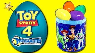 TOY STORY 4 GIANT SURPRISE EGG Easter Basket Game w/ TOY STORY 4 TOYS, MASHEM + CANDY