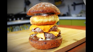 Gourmet Burger Bliss: Double Cheeseburger with Truffle Sauce