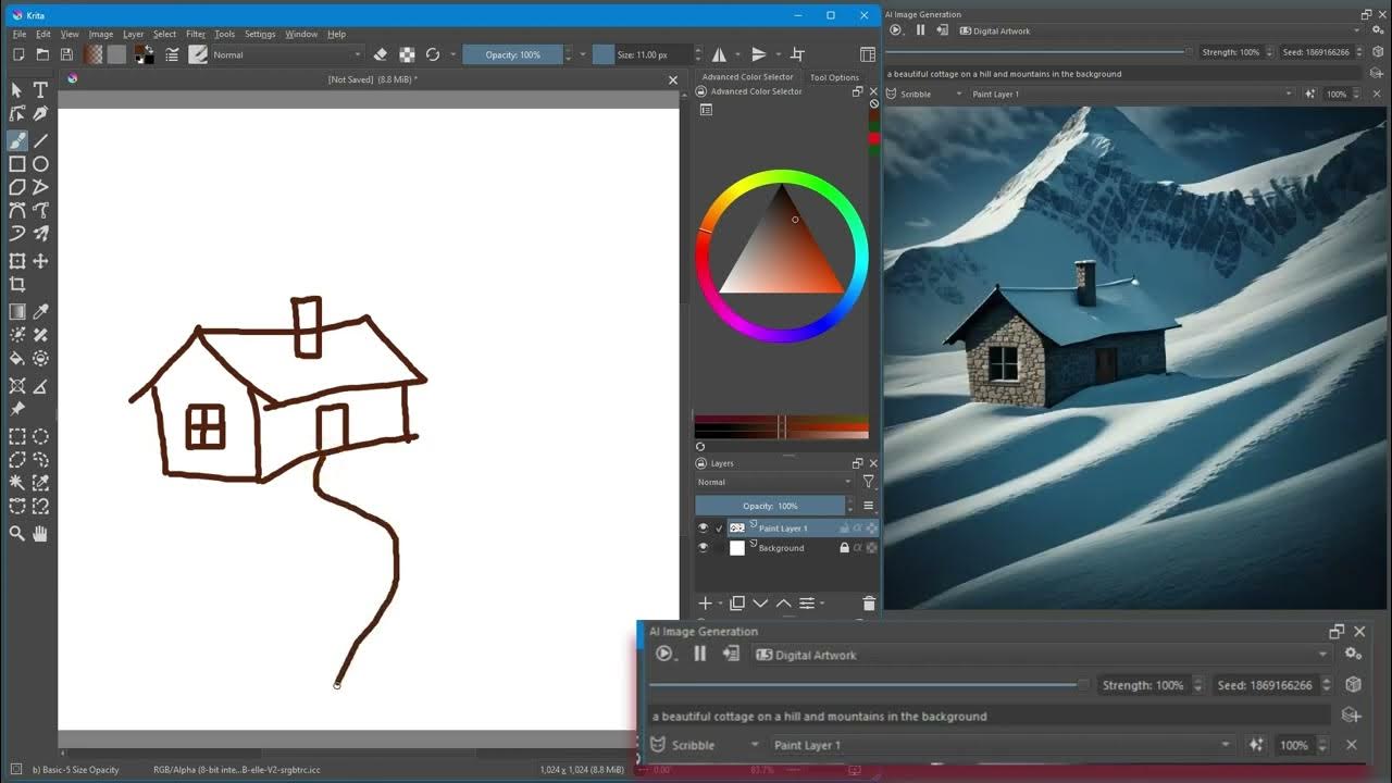 Krita Draw with ComfyUI Demo YouTube
