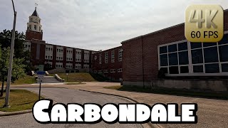 Driving Around Downtown Carbondale, Illinois and SIUC Campus in 4k Video
