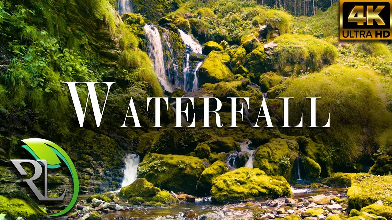 Paisagem incrível de cachoeira em 4K - Sons da natureza - Pássaros - Relaxar - Aliviar o Stress