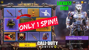 *NEW* Skin Sentinel Recon - Primal On First Try || Got Lucky On The New Primeval Draw || Cod Mobile