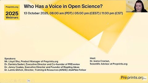 "Who Has a Voice in Open Science?" - Preprints.org Webinar