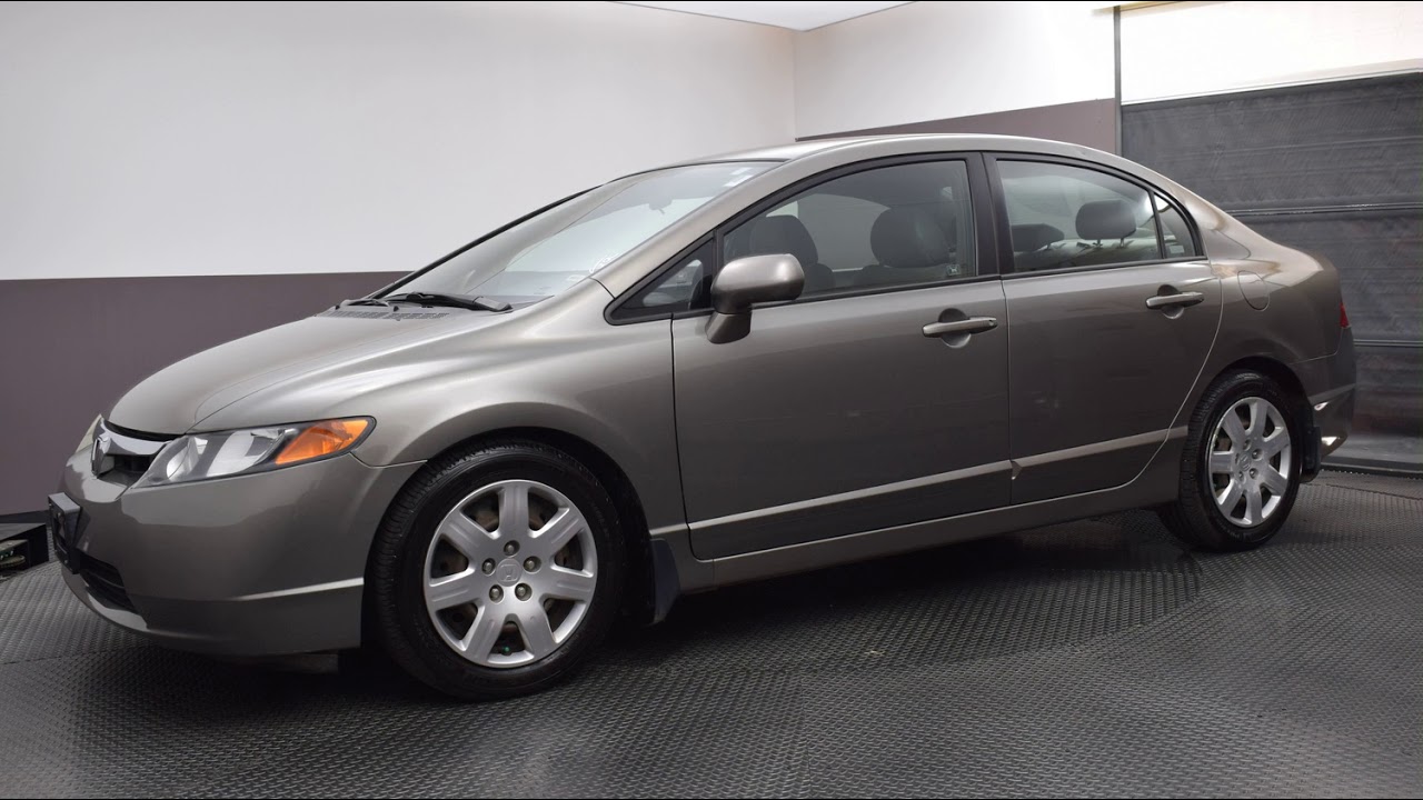 2008 Galaxy Gray Metallic Honda Civic 4D Sedan #2101TA - YouTube