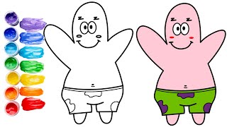 Drawing Spongebob's Patrick Star for Kids | Homeschool Art Lessons,Learn Color Easy Drawing Painting