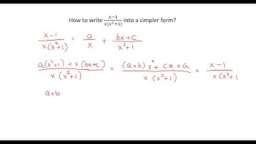 How to transform partial fraction when we have non repeated quadratic factor