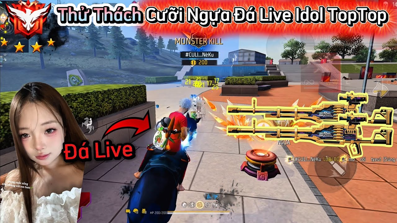 [Free Fire] Thử Thách Dùng "ComBo SV Ngựa + Kord" Đá Live Idol TopTop Lấy Top 1 Và Cái Kết Siêu Hài!