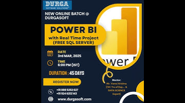 Power BI Online Training | Free SQL Server | New Batch from 3rd March 2025 | DurgaSoft