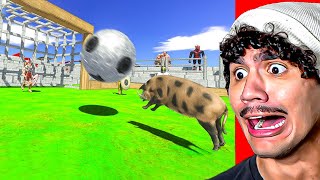 Reagindo a Futebol 3v3 Mamíferos vs Antigos jogam futebol no ARBS Animal Revolt Battle Simulator screenshot 3