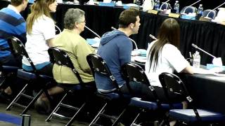 Max Alderman speaks at the legislative hearing at UNR, March 31 2011