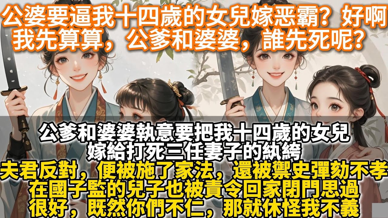 完結宅鬥爽文：公婆要逼我十四歲的女兒嫁恶霸？好啊，我先算算，公爹和婆婆，誰先死呢？夫君反對，便被施了家法，還被禦史彈劾不孝。在國子監的兒子也被責令回家閉門思過。我跪著抄《孝經》抄到暈厥。