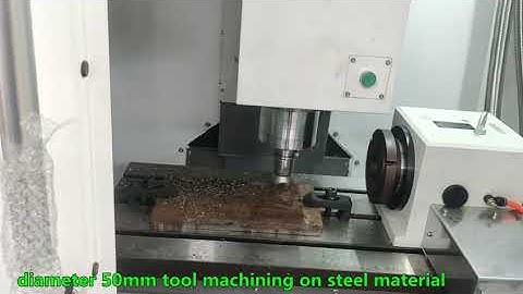 VMC650 cnc milling machine, use diameter 50mm tool,machining on steel material.