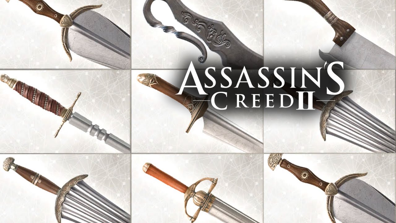Игра оружие ассасин. Оружие ассасинов. Assassin's Creed 2 оружие. Ассасин Крид 2 оружие. Все оружие в ассасин Крид 2.